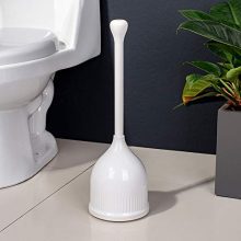 Hideaway Compact Toilet Plunger and Canister-White