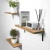 Rustic Wood Wall Storage Shelves for Home Decor Bedroom