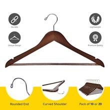 Quality Wooden Hangers - Slightly Curved Hanger 20 Pack Sets