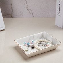 Nordic grey striped marble plate - Ceramic jewelry tray