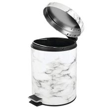 mDesign 5 Liter Round Small Step Trash Can Wastebasket