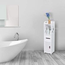 Floor Corner Storage Cabinet with Doors and 2 Tier Shelves