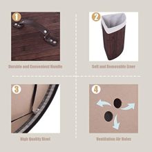 GOFLAME Corner Bamboo Laundry Hamper