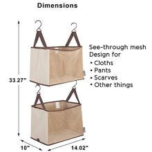 2-Shelf Hanging Closet Organizer - Space-Saving Storage for Dorms, Condos, Bedrooms, and More
