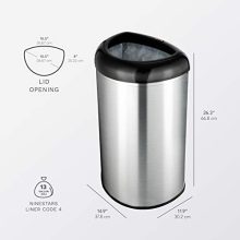 NINESTARS  Open Top Office Bathroom Trash Can