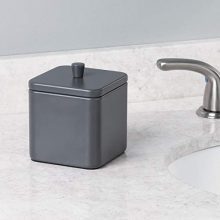 mDesign Metal Bathroom Vanity Countertop Storage Organizer Canister