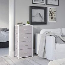 Dresser with 4 Drawers, Fabric Storage Tower