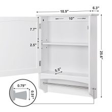Bathroom Storage Cabinet with Rod and Adjustable Shelf