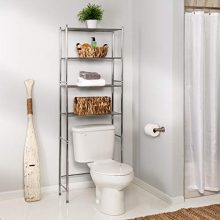 4-Tier Over-The-Toilet Chrome Shelving Unit
