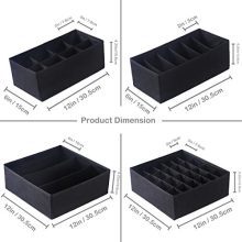 Qozary 4 Pack Foldable Drawer Organizers