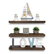 Rustic Farmhouse 3 Tier Floating Wood Shelf