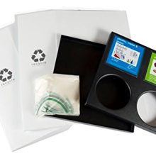 Large 25 Gallon Triple Recycling Bin with Changeable Labels - Ideal for Schools and Offices