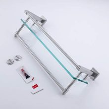 KES Bathroom Glass Shelf with Towel Bar and Rail