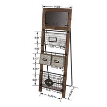 Glitzhome Magazine Rack 3 Tier Magazine Rack with 4 Baskets