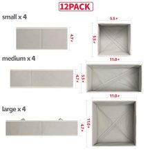 DIOMMELL 12 Pack Foldable Cloth Storage Box Closet