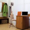 High-Grade Wooden Tree Coat Rack Stand, 6 Hooks