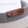 Rectangle Cotton Rope Basket with Handles for Books, Magazines, Toys