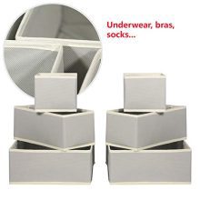 Foldable Cloth Storage Box Organizer Set – 6-Pack Fabric Bins for Closet, Drawer & Dresser – Ideal for Garments, Underwear, Socks, Bras & More