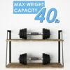 2-Tier Floating Wall Shelves in Carbonized Black Rustic Wood