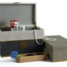 Leather Dresser Organizer Storage Box, Jewelry Box for Men's Accessories