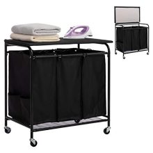 Laundry Sorter Cart with Foldable Ironing Board