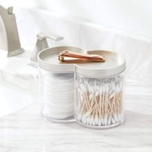 mDesign Plastic Bathroom Vanity Countertop Canister Jar