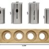 Stainless Steel Silverware Caddy with Bamboo Base for Kitchen & Entertaining