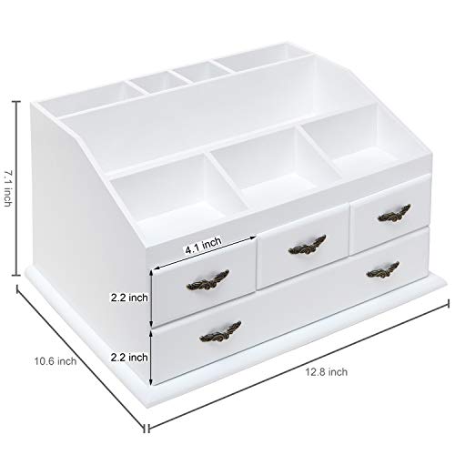 Wood 8 Trays 4 Storage Drawers Jewelry