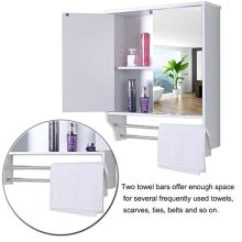 Wall Mounted Bathroom Cabinet with 2 Rimless Mirror Door