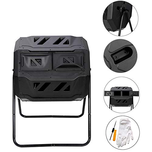 Dual Chamber Large Composting 43 Gallon