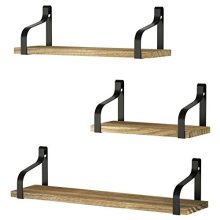 Rustic Wood Wall Storage Shelves for Bedroom, Living Room