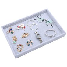 STYLIFING Velvet Multifunction Jewelry Tray Showcase