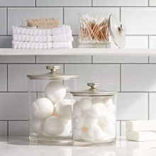 Elegant Countertop Organizer for Cotton Swabs, Makeup Tools & More