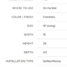 ZPC Zenith Products Corporation Prism Beveled Medicine Cabinet