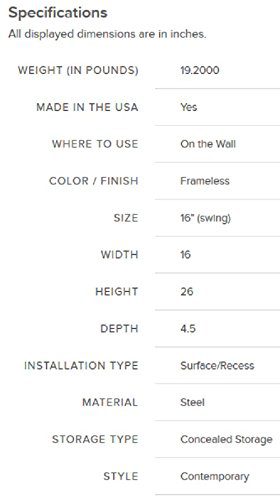 ZPC Zenith Products Corporation Prism Beveled Medicine Cabinet