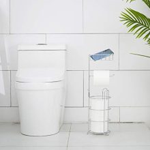 ALHAKIN Toilet Paper Holder, Free Standing Bathroom Tissue Roll Holders