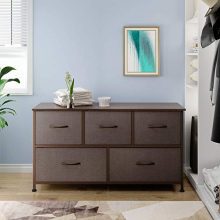 WLIVE Dresser with 5 Drawers, Fabric Storage Tower
