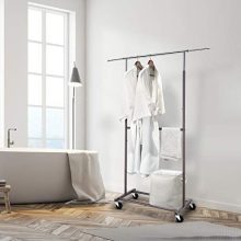 Rolling Clothes Organizer on Wheels for Hanging Clothes