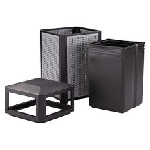 Indoor Trash Can with Perforated Galvanized Steel Panel