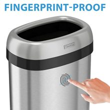 iTouchless 16 Gallon Oval Open Top Trash Can
