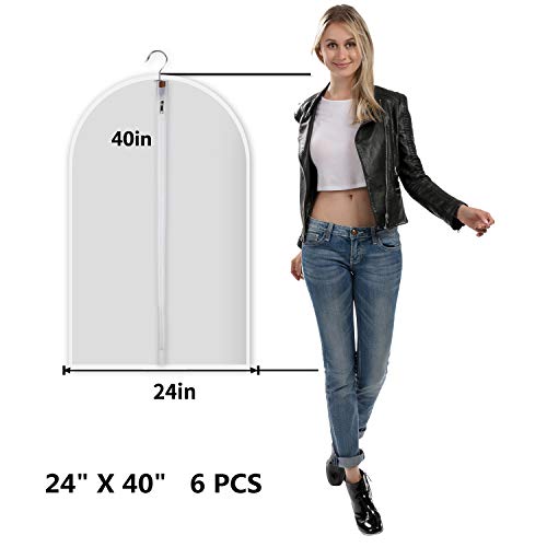 allhom dust Proof Garment Bags - Set of 6 pcs 40 inch