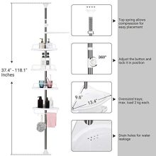 Ultimate Bathroom Organization with the Constant Tension Shower Caddy – Adjustable, Rust-Proof, and Versatile Stainless Steel Corner Shelf for a Clutter-Free Shower