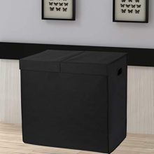 Black Double Laundry Hamper with Lid