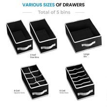 9 Shelf Hanging Closet Organizer with 5 Drawer Organizers