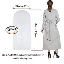 HomeClean 24'' x 54'' Clear Garment Bags – Breathable Dust Cover for Clothes Storage (Pack of 6) – Protect Your Suits & Jackets