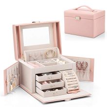 Vlando Jewelry Box, Faux Leather Medium Jewelry Organizer