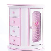 Pink Musical Mirror Jewelry Box Storage Case