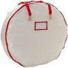 Heavy Duty Christmas Wreath Storage Bag with Red Trim