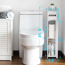 Bathroom Storage Corner Floor Cabinet with Doors and Shelves
