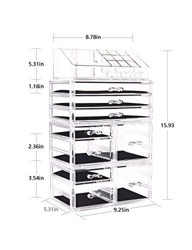 Jewelry and Cosmetic Storage Display Boxes with 9 Drawers